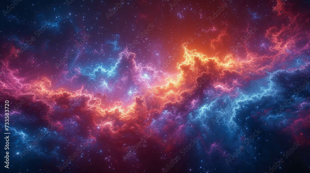 illustration of abstract background with stars and nebula in space