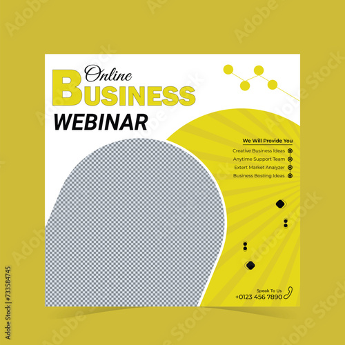 Business Online Webinar marketing social media and Instagram post template