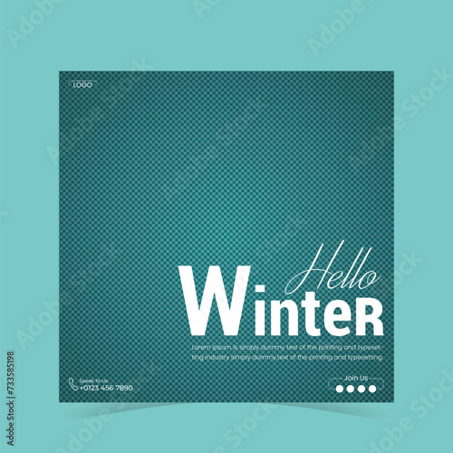 Gradient winter social media post template