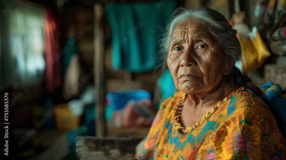 Community Health Worker Providing Home Visits: A community health worker of Indigenous heritage visiting homes in a rural area to check on patients