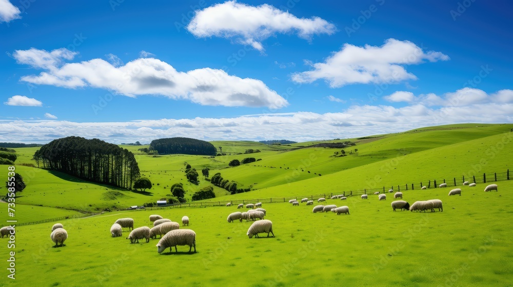 grazing sheep farm