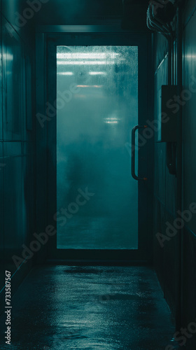 horror moistured glass door photo