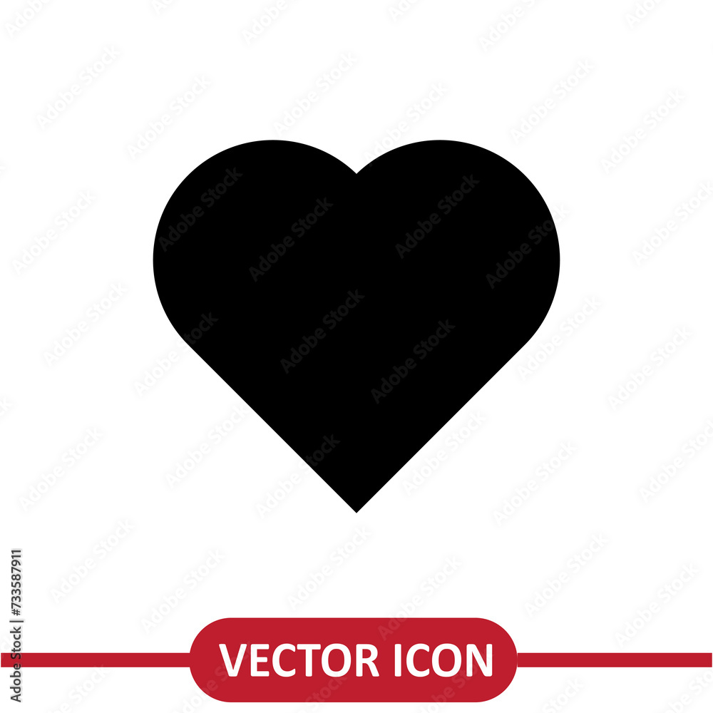 Obraz premium Heart icon, valentine day trendy style flat illustration on white background..eps