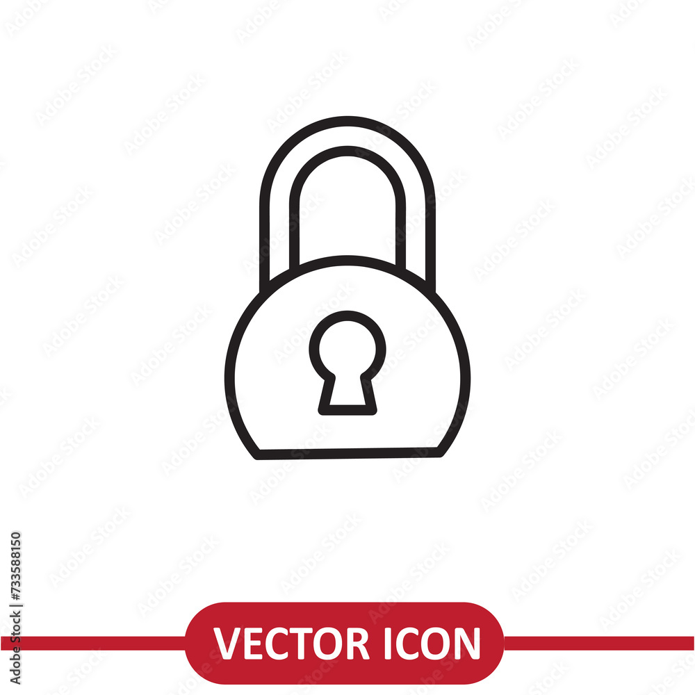 Old lock icon flat trendy style liner illustration on white background..eps Old lock icon flat trendy style liner illustration on white background..eps