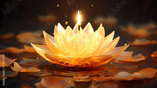 Photographing krathong floating gently on the water, Thailand Loy Krathong Festival