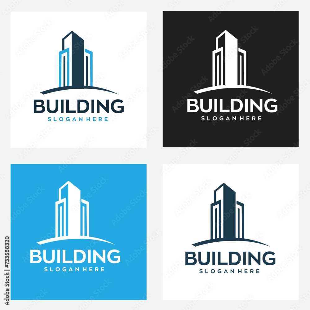 real estate building logo design with editable vector file real estate building logo design with editable vector file