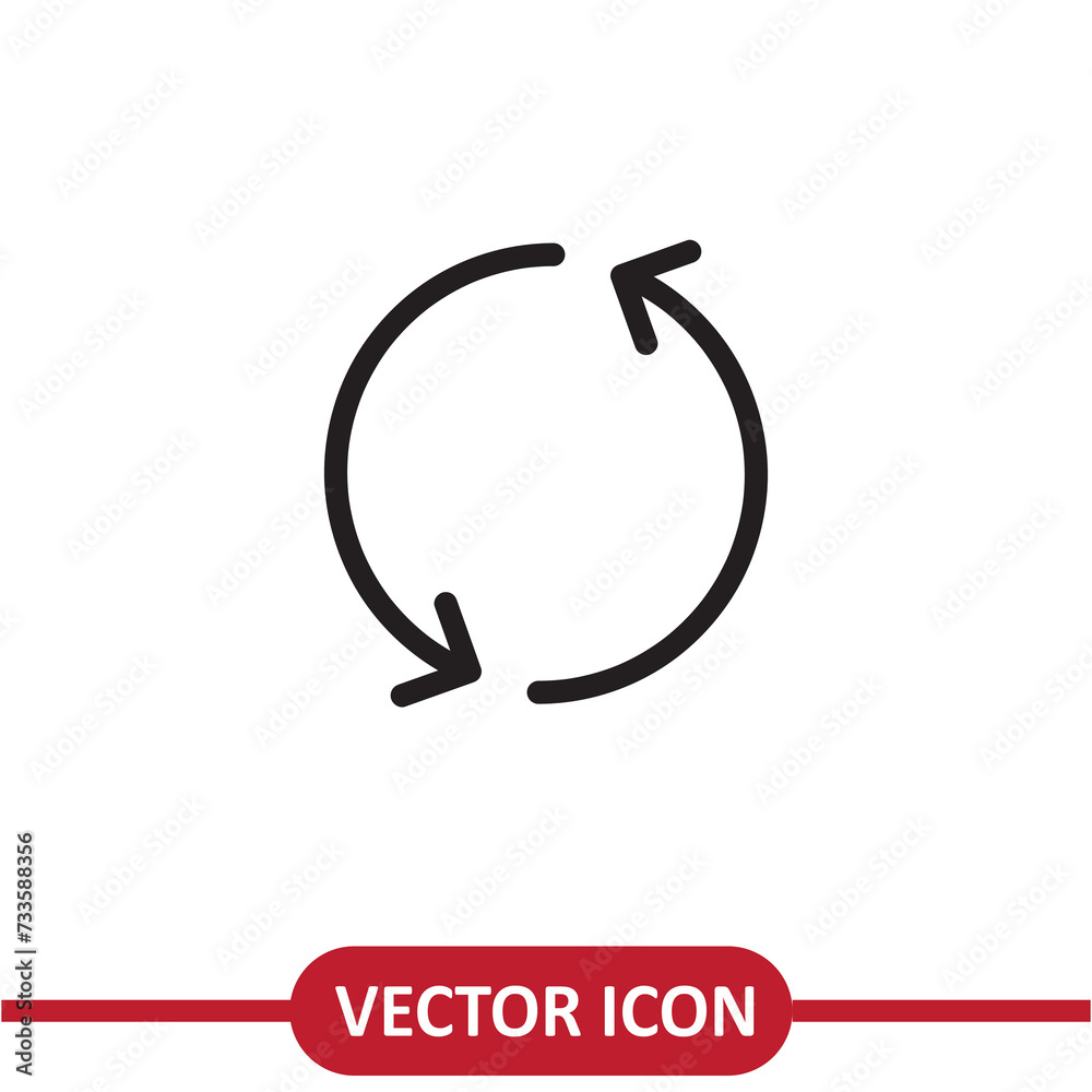  Refresh vector icon, simple flat trendy style illustration on white background..eps