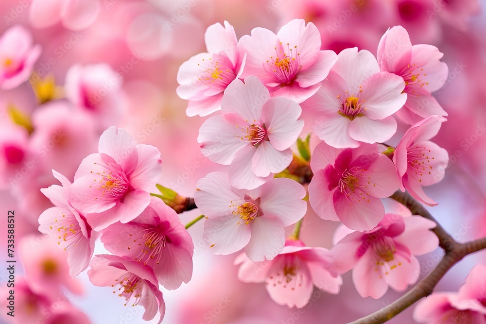 Obraz premium Closeup beautiful cherry blossom in spring , flower 