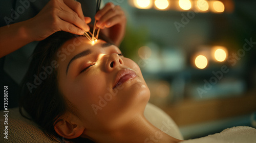 Holistic Health Practitioner: A healthcare professional of Asian descent practicing acupuncture on a patient, illustrating the integration of traditional and holistic medicine in modern healthcare.