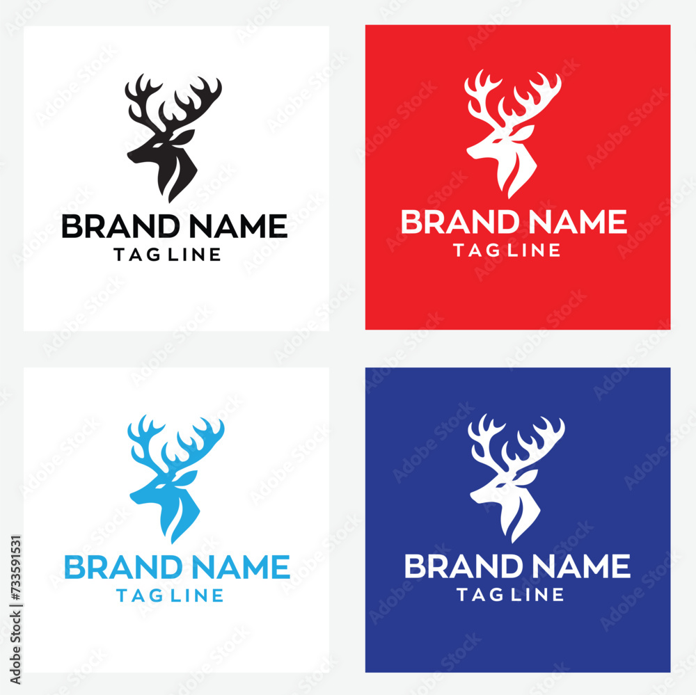 Deer logo design with editable vector file Deer logo design with editable vector file