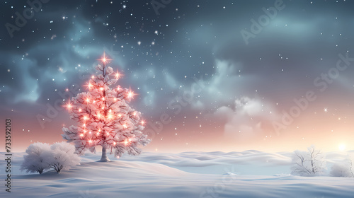 Christmas tree illustration, Christmas holidays concept © xuan