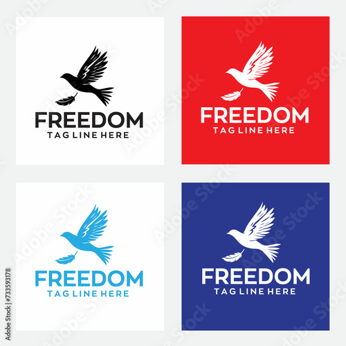 freedom logo design with editable vector file