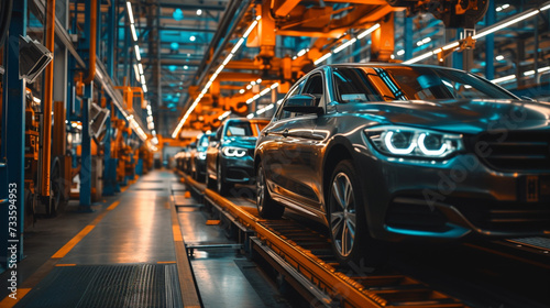 car production process inside the factory