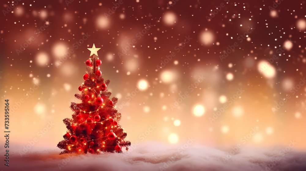 Obraz premium Christmas tree, happy new year concept