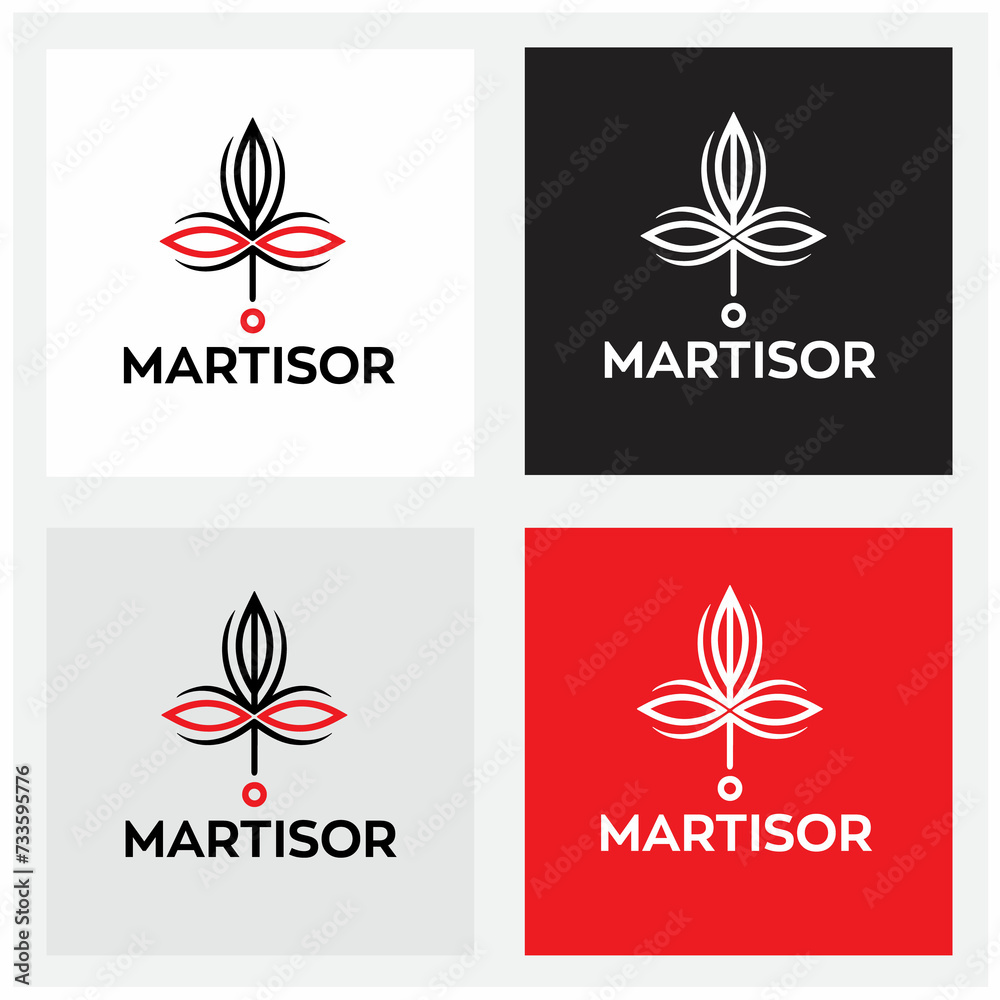 martisor logo design with editable vector file