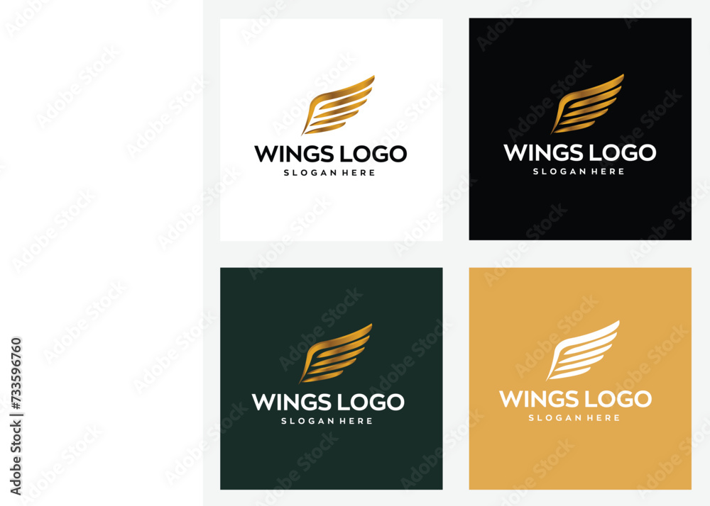 wings logo design with editable vector file wings logo design with editable vector file