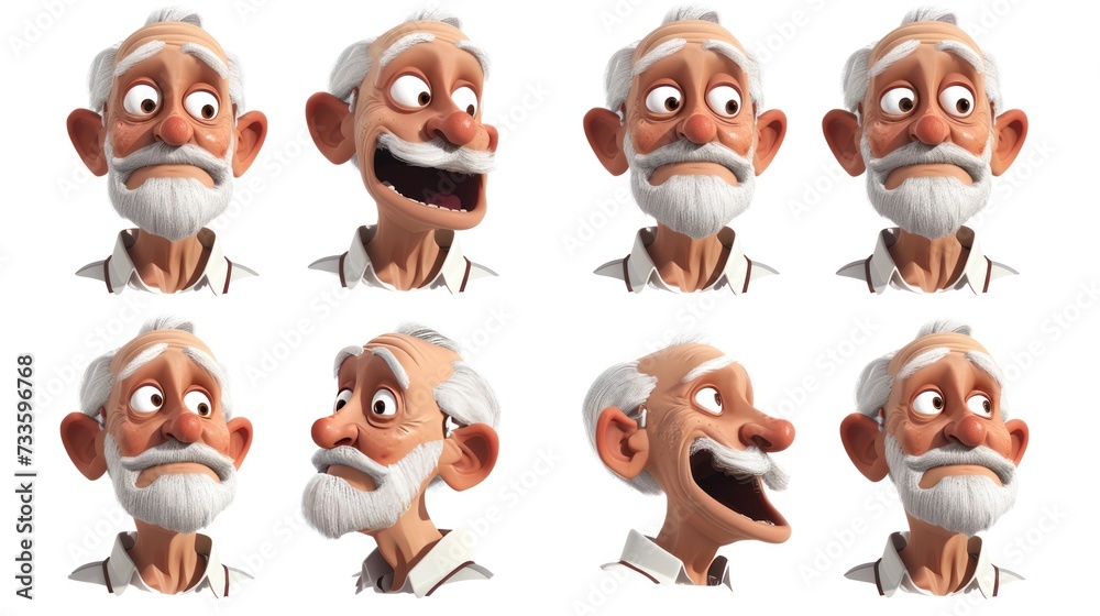 Obraz premium old man with different expressions