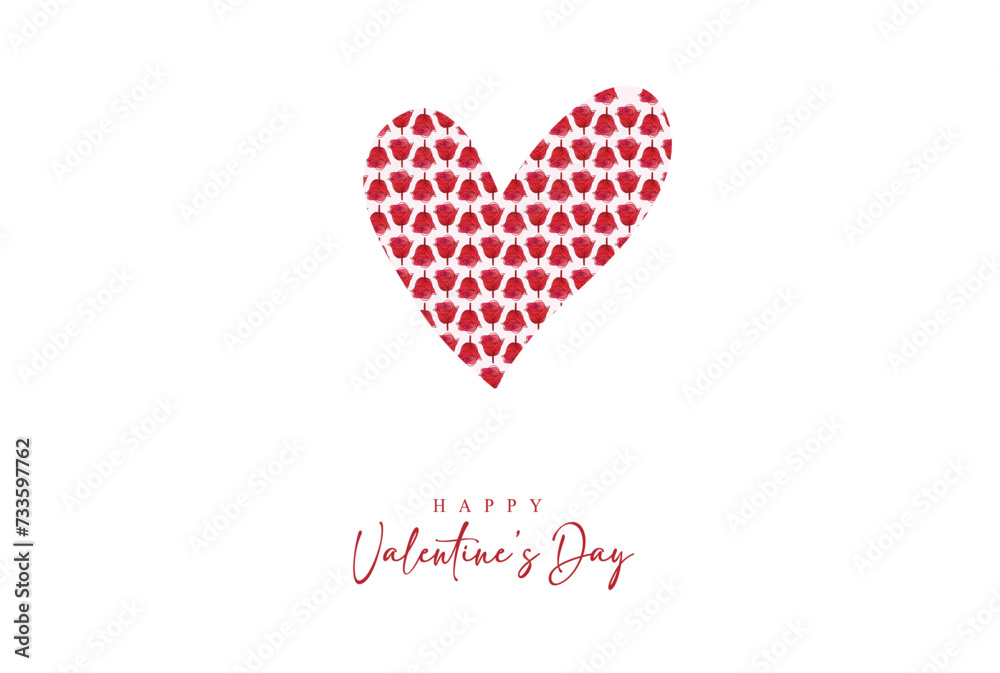 Happy Valentines Day banner. Valentines Day greeting card template