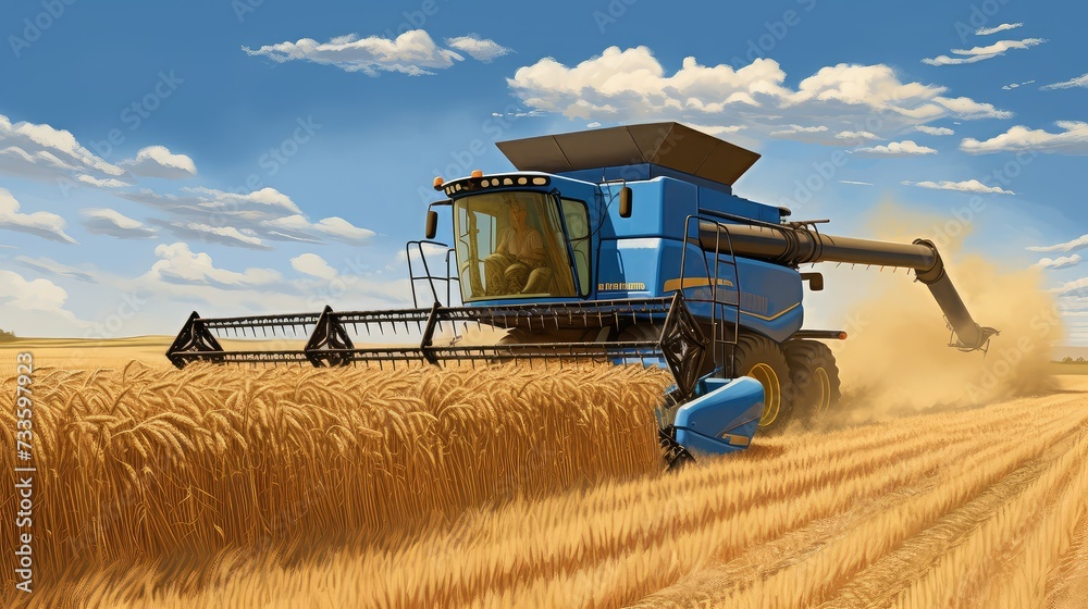 Fototapeta premium harvest combine farm