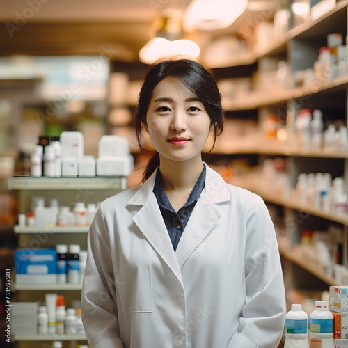 Female Asian pharmacist 