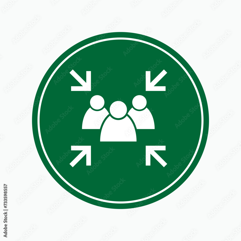 Assembly Point Icon - Vector, Sign and Symbol for Design, Presentation, Website or Apps Elements. Assembly Point Icon - Vector, Sign and Symbol for Design, Presentation, Website or Apps Elements.