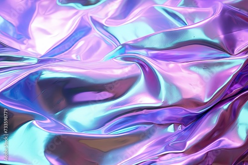 Iridescent Silk Fabric Waves with a Smooth, Luminous Finish and Soft Folds