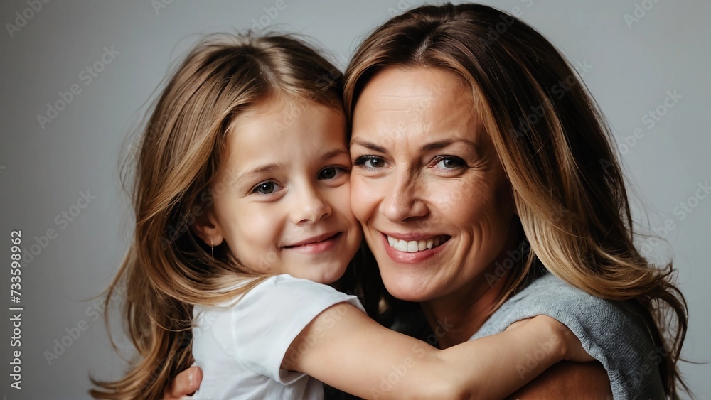 Mom hugs and holds her son