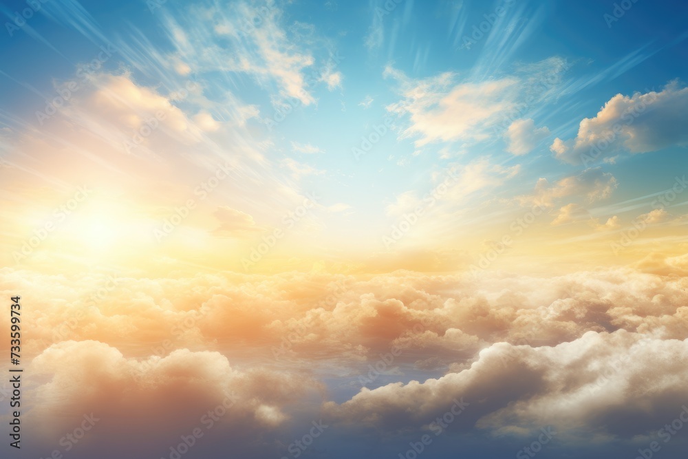 The sun is shining at the sky beautiful wallpaper artwork, sun is shining at the sky, Ai generated