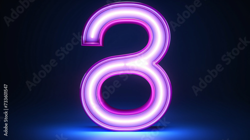 3d neon light number