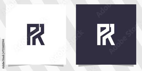 letter pr rp logo design