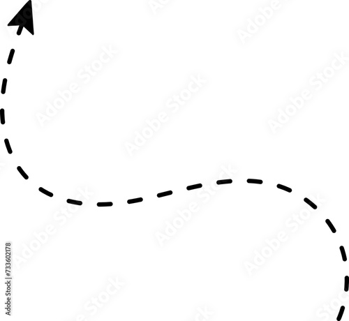Hand drawn line dashed arrows
