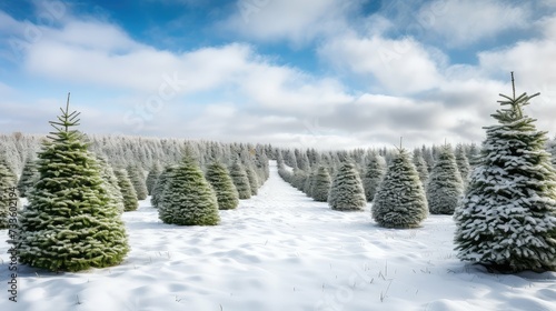 spruce christmas tree farm background © PikePicture