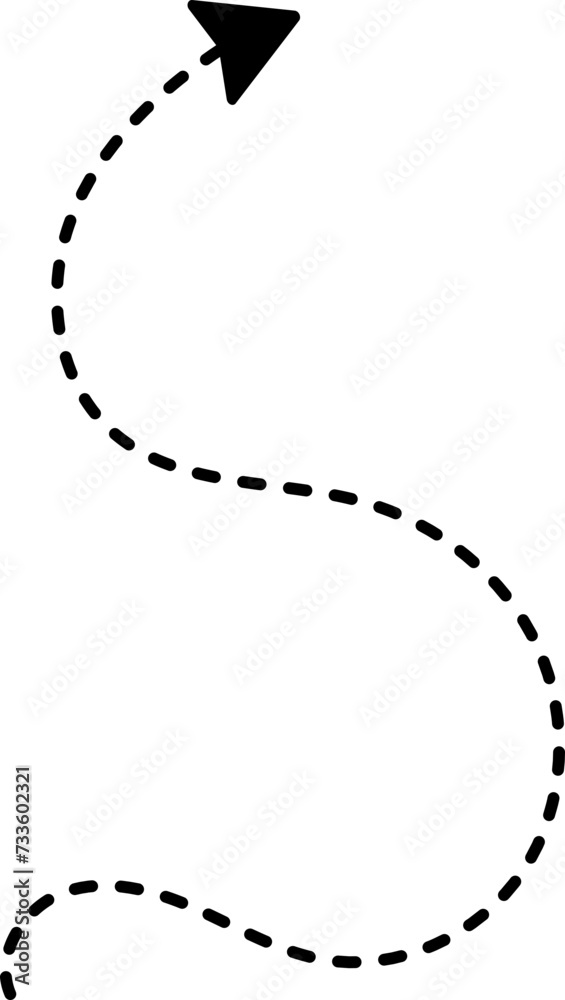 Hand drawn line dashed arrows