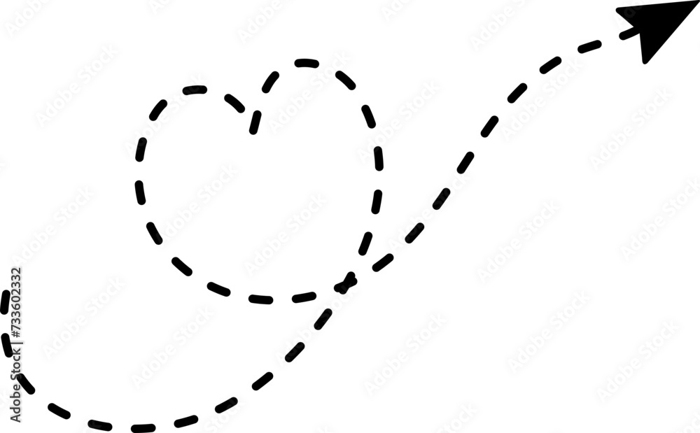 Hand drawn line dashed arrows Hand drawn line dashed arrows