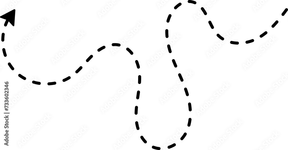 Hand drawn line dashed arrows Hand drawn line dashed arrows