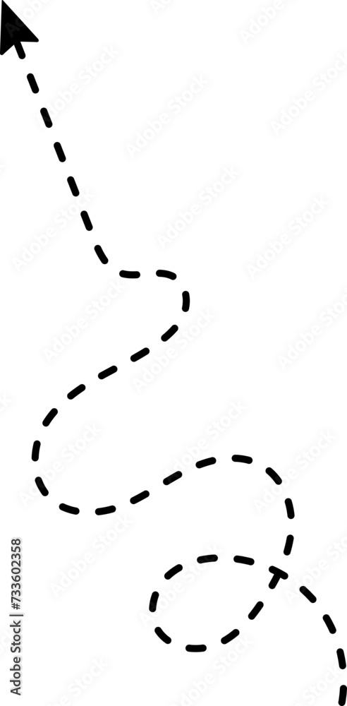 Hand drawn line dashed arrows Hand drawn line dashed arrows