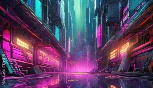 lights in the city  vhs neon distorted cyberpunk glitch wallpaper background