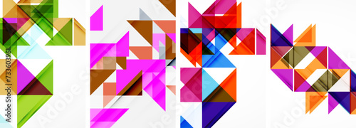 Triangle poster set for wallpaper, business card, cover, poster, banner, brochure, header, website