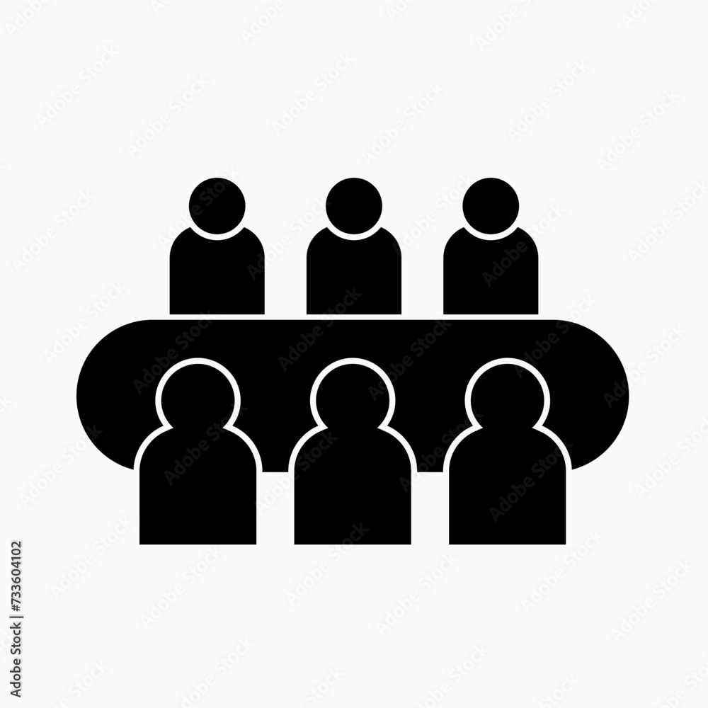 Meeting Icon. Conference Symbol. Coordination, Corporation. Briefing, Directing - Vector. Meeting Icon. Conference Symbol. Coordination, Corporation. Briefing, Directing - Vector.
