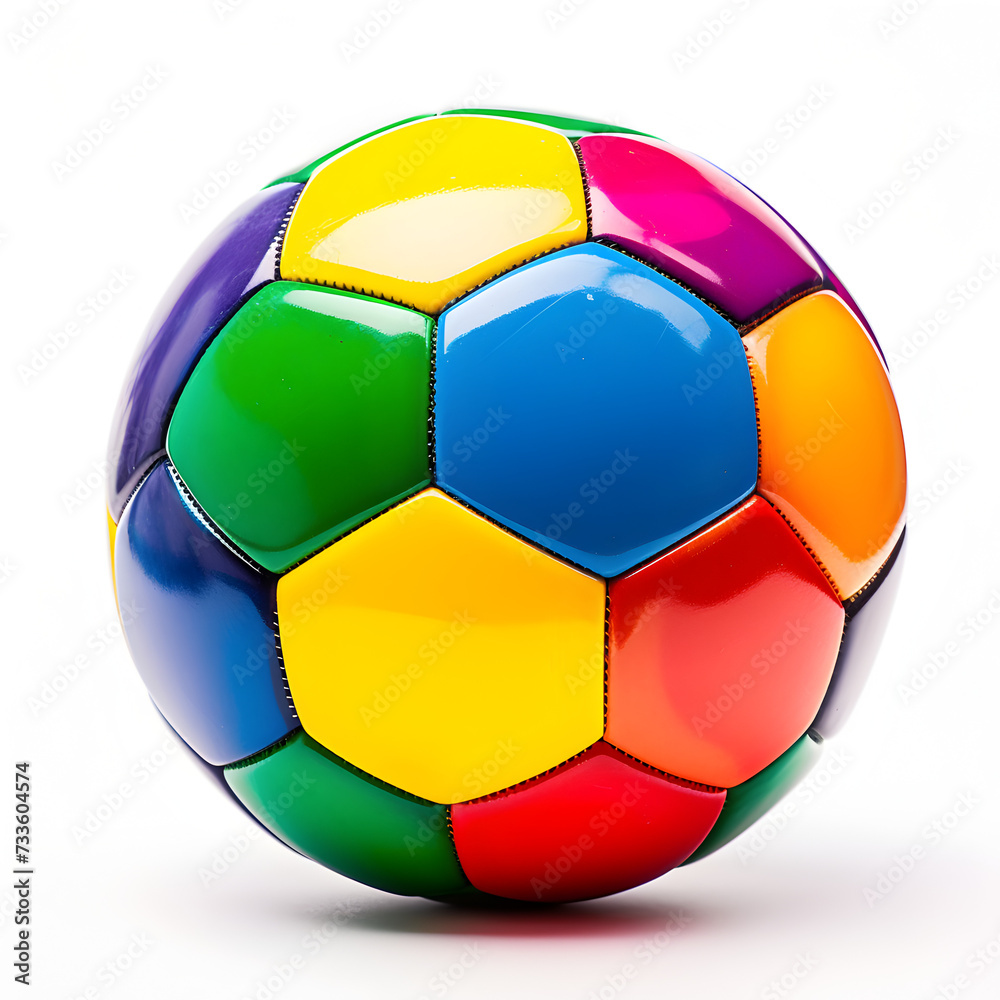 Multi colored rainbow soccer ball on a white background Multi colored rainbow soccer ball on a white background