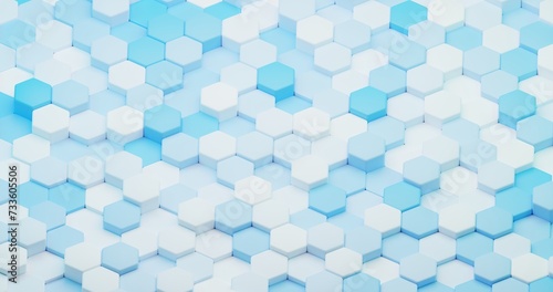 Fototapeta Naklejka Na Ścianę i Meble -  3d polygons soft blue white healthy technology background