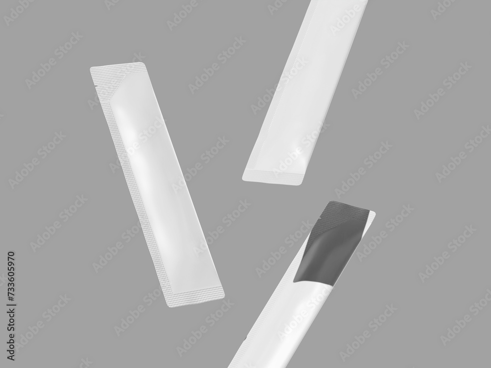 Floating White Blank Cat Food Snack 3D Mockup Packaging Floating White Blank Cat Food Snack 3D Mockup Packaging
