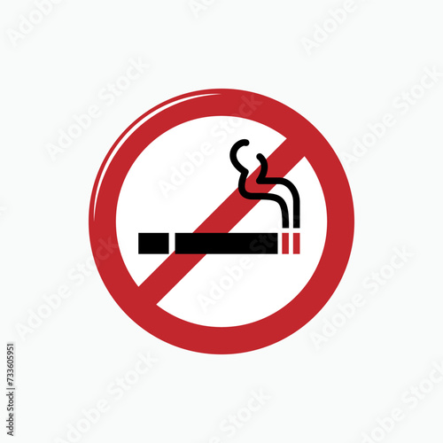 No Smoking Icon – Bad Habit Symbol.   
