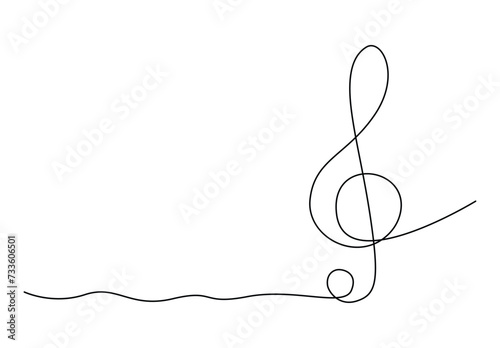 Continuous one line art music note vector illustration. Abstract music notes song sound concept premium vector. Pro vector