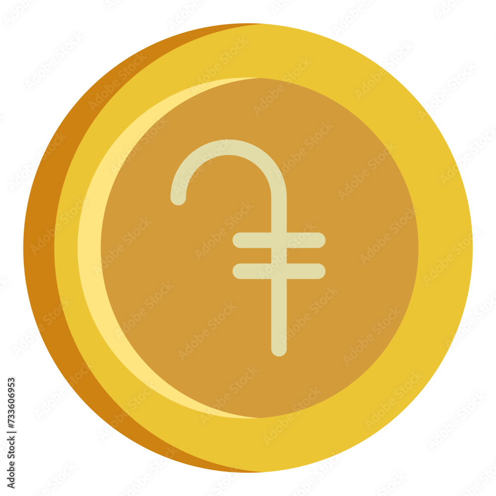 Obraz premium Dram, Coin, Money, Flat Icon