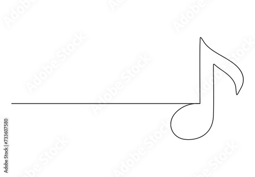 Continuous one line drawing of a musical note vector illustration. Free vector