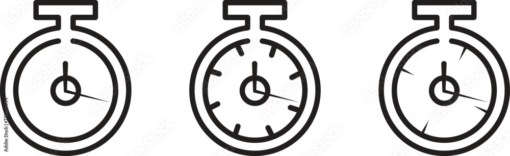 Stopwatch Icon set vector. Abstract Stopwatch Icon design, clock symbol, time machine icon isolated on white background. Vector illustration of Stopwatch Icon. Stopwatch 