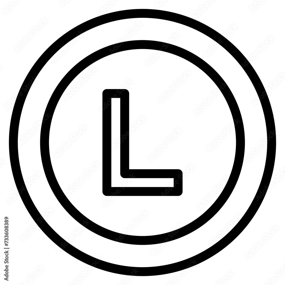 Lempira, Coin, Money, Outline Icon Lempira, Coin, Money, Outline Icon