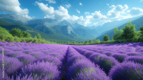 Lavender Tranquility: Fields in Summer