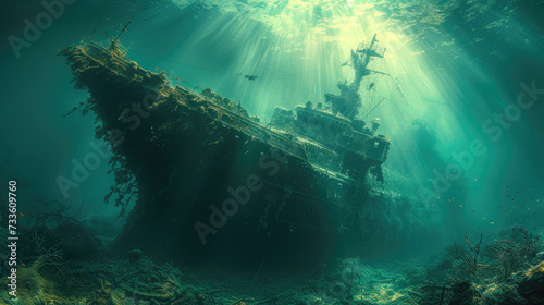 Ocean Mysteries: Sunken Shipwreck Depths © Sekai